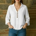 thumbnail image 1 of Ounisa Button Down Shirt for Women Collared Office Work Blouses Long Sleeve Shirts with Pocket Shirts, 1 of 6