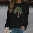 thumbnail image 1 of Ounisa Christmas Palm Tree Sweatshirt for Women Funny Hawaiian Beach Tropical Xmas Pullover Long Sleeve Christmas Shirt Top, 1 of 4