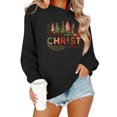 thumbnail image 1 of Ounisa Christmas Sweatshirts for Women Tis the season Christmas Outfits Merry Christmas Lightweight Pullover Christmas Tree Christmas Gifts Merry Christmas Letter Graphic Tops, 1 of 7