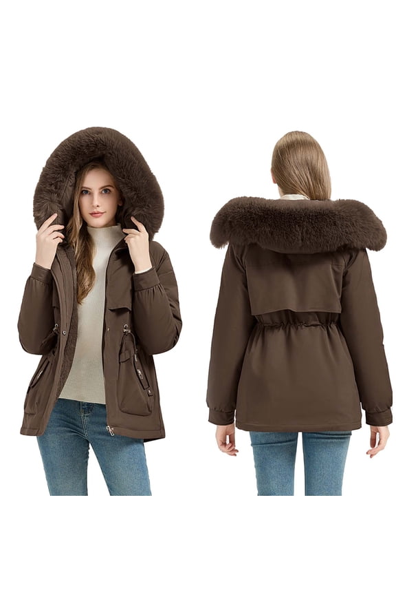 Down Cotton Jacket Women's Winter Korean Style Mid Length Thick Cotton Coat Korean Version Loose Hooded Zipper Cotton Coat