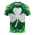 thumbnail image 1 of Ounisa Funny World Women's Holiday Bows Four Leaf Clover Graphic Short Sleeve Novelty Party Costume Top, 1 of 7