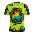 thumbnail image 1 of Ounisa Funny World Women's Holiday Bows Four Leaf Clover Graphic Short Sleeve Novelty Party Costume Top, 1 of 7