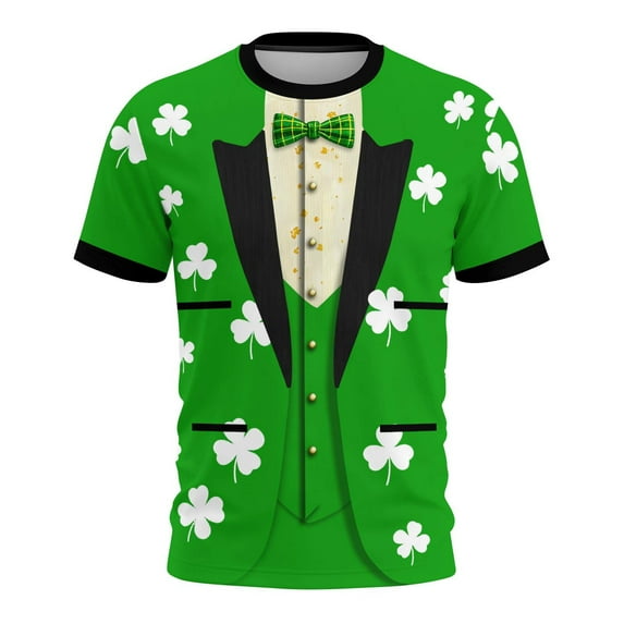 Ounisa Funny World Women's Holiday Tuxedo T-Shirts Graphic Short Sleeve Novelty Party Costume Top