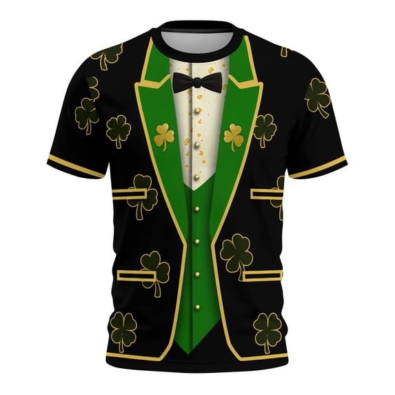 Ounisa Funny World Women's Holiday Tuxedo T-Shirts Graphic Short Sleeve Novelty Party Costume Top