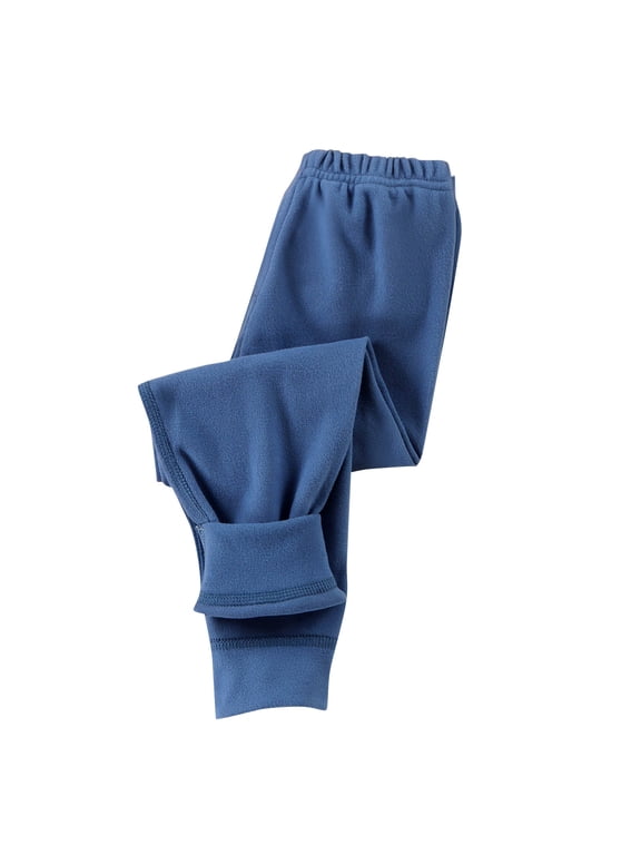 Kids Unisex Dralon Fleece Lining Pant Relaxed Fit Base Layer Trousers Easy on Elastic Waist Daily Wear Home Pants