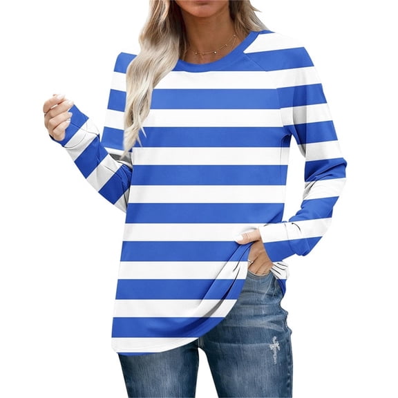Ounisa Long Sleeve Shirts for Women Color Block Raglan Tops Casual Crewneck Basic Tees Fall Clothes 2025 Fashion