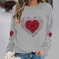 thumbnail image 1 of Ounisa Long Sleeve Shirts for Women Crewneck Valentine's Day T Shirts Love Heart Printed Tee Tops Fashionable Casual Clothes, 1 of 5