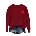 thumbnail image 1 of Ounisa Long Sleeve Shirts for Women Crewneck Valentine's Day T Shirts Love Heart Printed Tee Tops Fashionable Casual Loose Clothes, 1 of 4