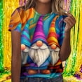 thumbnail image 1 of Ounisa Mardi Gras Shirts for Women Carnival T Shirt Funny Mardi Gras Masks Graphic New Orleans Parade Short Sleeved Tops, 1 of 6