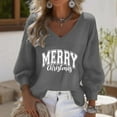 thumbnail image 1 of Ounisa Merry Christmas Sweatshirt for Women Christmas Hats Christmas Trees Crew Neck Long Sleeve Funny Hoodies Fall Winter Pullover, 1 of 3