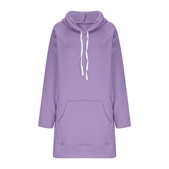 Ounisa Oversized Sweatshirt for Women 2025 Fall Pullover Casual Long Sleeve Split Hem Hoodie Dress with Kangaroo Pocket