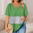 thumbnail image 1 of Ounisa Plus Size Tops for Women Short Sleeve Summer Criss Cross Elbow Pullover Color Block Crewneck/V Neck Tee Tunic Loose Fit Tshirts XL-5XL, 1 of 6
