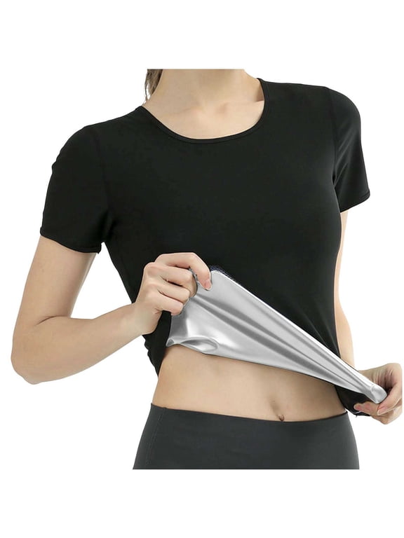 Round Neck Sauna Shaping Top for Women Shaper Pullover Tummy Control Trainer Sweat Sauna Shirt for Women Workout Tank Top