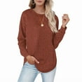 thumbnail image 1 of Ounisa Sweaters for Women Long Sleeve Shirts Crew Neck Sweatshirt Lightweight Casual Tunic Tops, 1 of 5