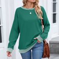 thumbnail image 1 of Ounisa Sweatshirts for Women Crewneck Long Sleeve Loose Fit Tops Color Block Ribbed Trim Fashion 2025, 1 of 8