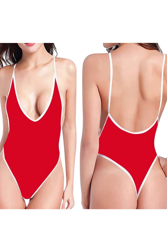 Swimsuits for Women Sexy Monokini Deep V One Piece Bathing Suits Backless Cheeky Swimwear Semi Thong Bikini