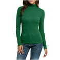 thumbnail image 1 of Ounisa Turtleneck Ribbed Sweaters for Women Cute Knitted Warm Fitted Sweater S-2XL, 1 of 8