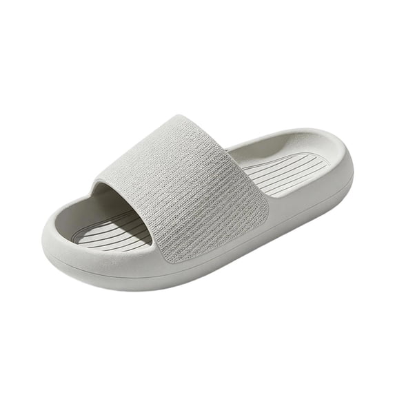 Ounisa Unisex Couple Open Toe EVA Slide Slippers Spring Summer Bathroom Waterproof Breathable Soft Thick Sole House Slippers