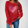 thumbnail image 1 of Ounisa Valentine's Day Sweatshirt for Women Funny Love Heart Letter Shirts Casual Pullover Long Sleeve Crewneck Clothes, 1 of 6