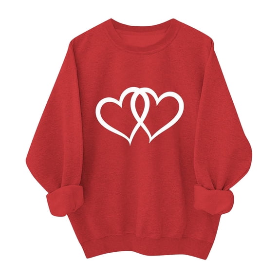 Ounisa Valentines Sweatshirt Women Gnomes Shirts Love Heart Sweater Crewneck Long Sleeve Pullover Tops