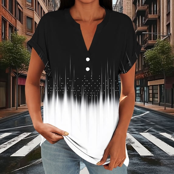 Ounisa Vintage Flowers V Neck Shirt for Women fashion Graphic Tee Casual Summer Vacation Beach Short Sleeve T Shirt