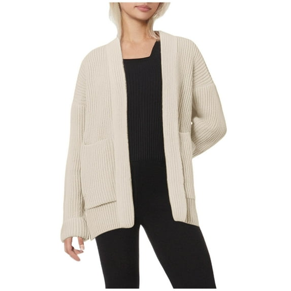 Ounisa Women Chunky Knit Cardigan Sweater Long Sleeve V Neck Cardigan with Pocket Sweater Coat for Fall and Winter