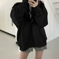 thumbnail image 1 of Ounisa Women Harajuku Zip Up Hoodie Vintage Long Sleeve Oversized Solid Color Hoodies Korean Pocket Drawstring Sweatshirts, 1 of 6