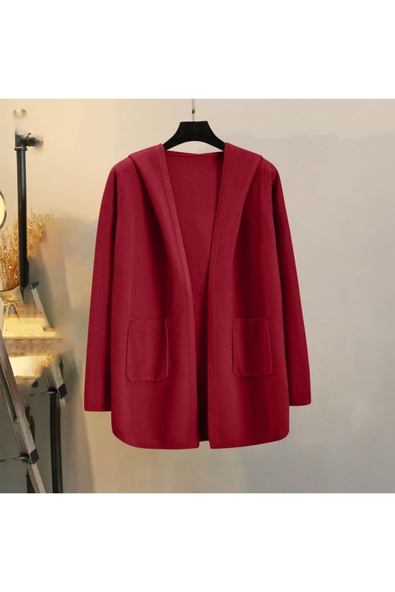 Women Mid Length Cardigan Sweaters Lightweight Open Front Duster Knit Fashion Sweater Coats Trendy Cardigans with Pocket