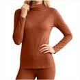 thumbnail image 1 of Ounisa Women Mock Neck Baselayer Tops Long Sleeve Built In Bra Pads Soft Thermal Shirts Solid Color Slim Daily Underwear, 1 of 6