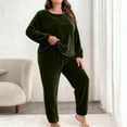 thumbnail image 1 of Ounisa Women Plus Size Pajama Set, Long Sleeve Button-Down Soft Comfy Two-Piece Sleepwear Lounge Set, 1 of 5