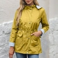 thumbnail image 1 of Ounisa Women Rain Jacket Lightweight Waterproof Raincoat Lined Outdoor Hooded Windbreaker Trench Coat, 1 of 4
