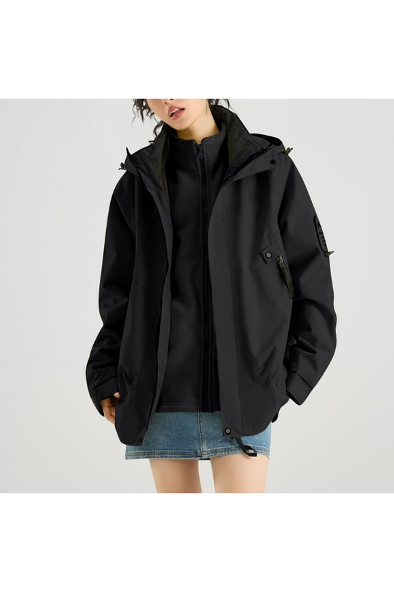 Women Ski Overcoats Snowboard Coat Snow Winter Waterproof Insulated Windproof Baggy Warm Hooded Jacket Outerwear