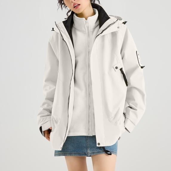 Ounisa Women Ski Overcoats Snowboard Coat Snow Winter Waterproof Insulated Windproof Baggy Warm Hooded Jacket Outerwear
