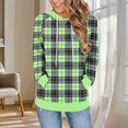 thumbnail image 1 of Ounisa Women's 2025 Fall Long Sleeve Hoodie Plaid Pullover Sweatshirt Lightweight Casual Tops Blouse, 1 of 6