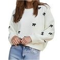 thumbnail image 1 of Ounisa Women's 2025 Fall V-Neck Cropped Sweater Trendy Long Latern Sleeve Ribbed Knit Pullover Crop Tops, 1 of 5