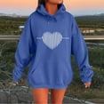 thumbnail image 1 of Ounisa Women's Blouse Casual Heart Print Long Sleeve Pullover Hoodie Sweatshirt Tops, 1 of 4