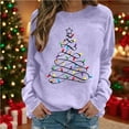 thumbnail image 1 of Ounisa Women's Casual Crew Neck Sweatshirt Loose Soft Long Sleeve Christmas Tree Graphic Pullover Christmas Tops, 1 of 4
