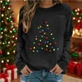 thumbnail image 1 of Ounisa Women's Casual Crew Neck Sweatshirt Loose Soft Long Sleeve Christmas Tree Graphic Pullover Christmas Tops, 1 of 4
