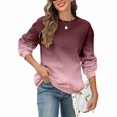 thumbnail image 1 of Ounisa Women's Casual Loose Fit Pocket Shirts Printed Gradient Coats Tops Sweatshirts Pullover, 1 of 5