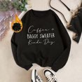 thumbnail image 1 of Ounisa Women's Casual Sweater Crewneck Letter Printed Sweatshirt Long Sleeve Solid Loose Fitting Pullovers Fall Coats Tops, 1 of 3