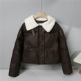 thumbnail image 1 of Ounisa Women's Coats Tops Solid Puffer Jacket with Shearling Collar Winter Warmth Down Filled Stylish Outerwear, 1 of 7