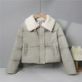 thumbnail image 1 of Ounisa Women's Coats Tops Solid Puffer Jacket with Shearling Collar Winter Warmth Down Filled Stylish Outerwear, 1 of 8