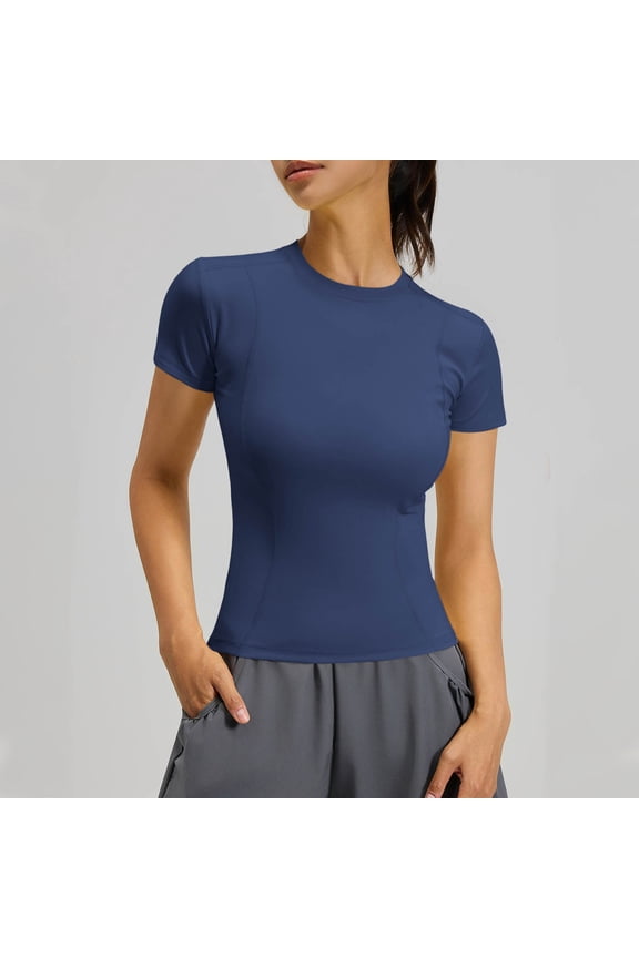 Women's Compression Shirts Short Sleeve Workout Tops Athletic Base Layer T-Shirt for Gym Running Yoga Basketball BJJ