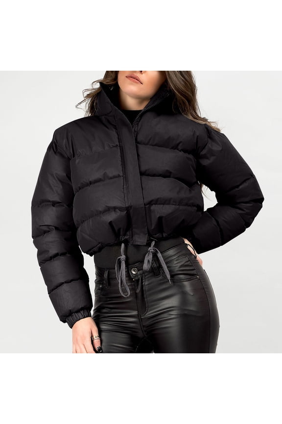 Women's Crop Short Jacket Cropped Puffer Fashion Jackets for Women Warm Winter Lightweight Coat