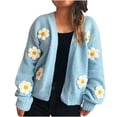 thumbnail image 1 of Ounisa Women's Cute Floral Print Cardigan Long Sleeve Button Up Cardigans Sweater Flower Decoration Casual Cardigan Sweater, 1 of 5