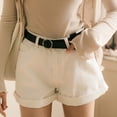 thumbnail image 1 of Ounisa Women's High Waist Denim Shorts Soft Stretchy Breathable Casual Rolled Hem Summer Jeans with Pockets, 1 of 4