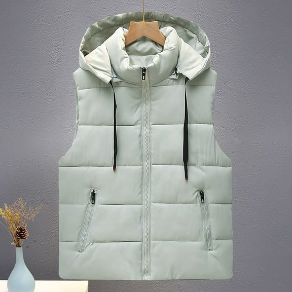 Ounisa Women's Hoodies Polar Fleece Zip Vest Outerwear with Pockets Warm Sleeveless Coat Vest for Fall Winter