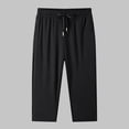 thumbnail image 1 of Ounisa Women's Ice Silk Solid Pocket Zip Elastic Drawstring Waist Cropped Pants Breathable Lightweight Capris, 1 of 6