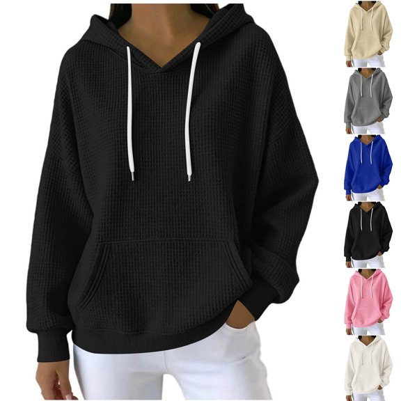 Ounisa Women's Knit Crew Neck Long Sleeve Top, Soft Ribbed Stretchy Everyday Comfort Blouse with Figure Flattering Texture