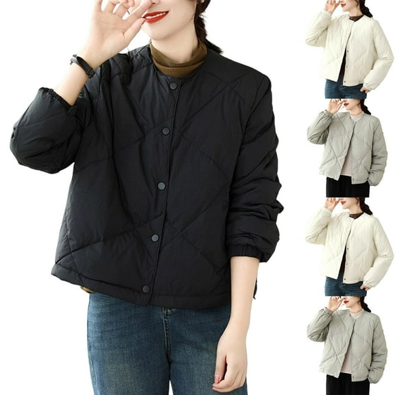 Ounisa Women's Long Quilted Jacket Coat Winter Thicken Warm Puffer Jacket Fashion Hooded Zip Up Parka Outerwear with Pockets